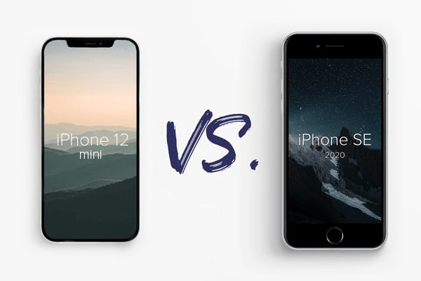 Das neue iPhone 12 mini im Vergleich zum refurbed iPhone SE 2020.