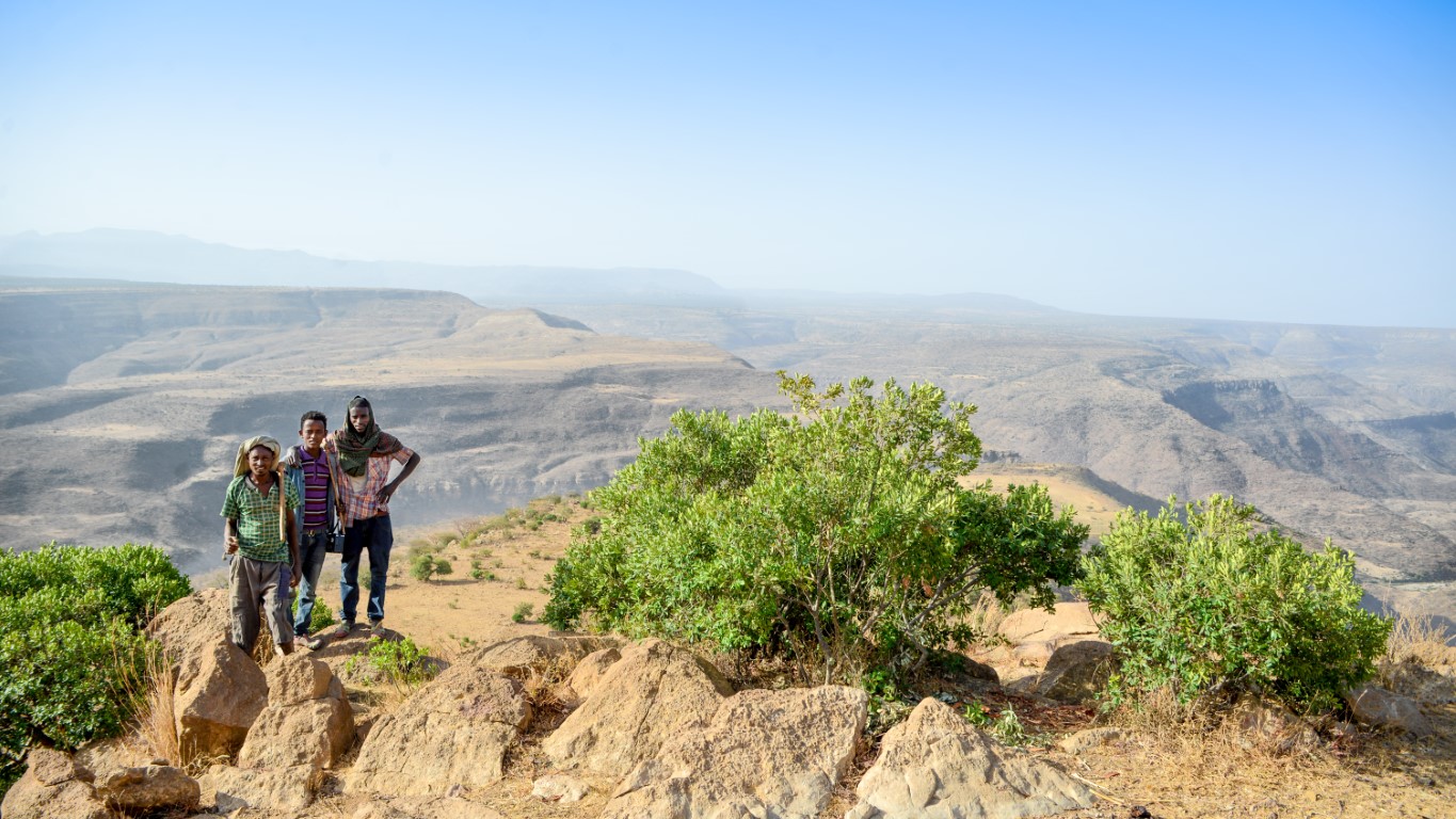 Menschen im Hochland von Äthiopien