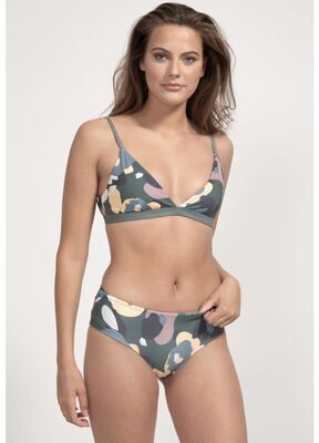 boochen - Amami Bikini-Oberteil wendbar im Green Wildflower / Daisy Print