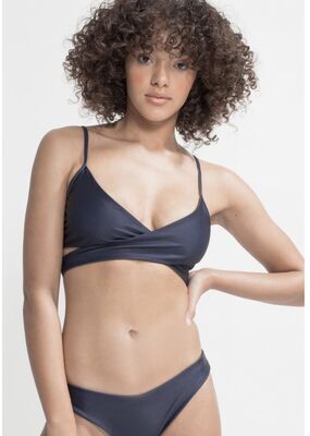 boochen - Arpoador Bikini-Oberteil wendbar in Dark Blue / Solid Brown