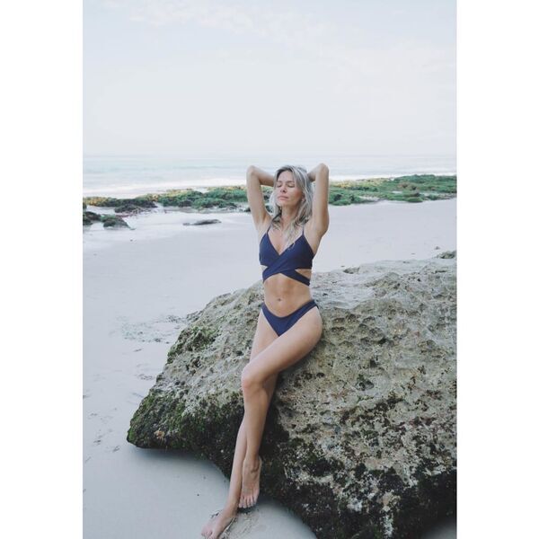 boochen - Arpoador Bikini-Oberteil wendbar in Dark Blue / Solid Brown | Größe S, image 3 of 5