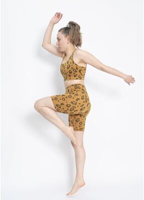 boochen - Bike Shorts in Yellow Leopard