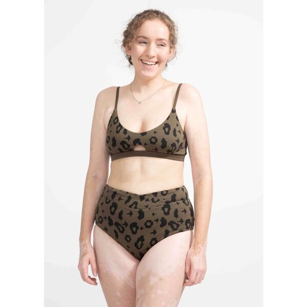 boochen - Diani Bikini-Oberteil wendbar in Green Leopard / Moss | Größe S, image 1 of 5