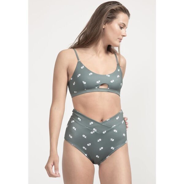 boochen - Diani Bikini-Oberteil wendbar in Green Wildflower / Daisy | Größe XS, image 5 of 5