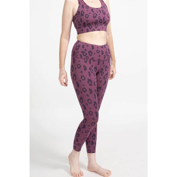 boochen - Surf & Yoga Leggings in Lila Leopard | Größe L, image 2 of 5