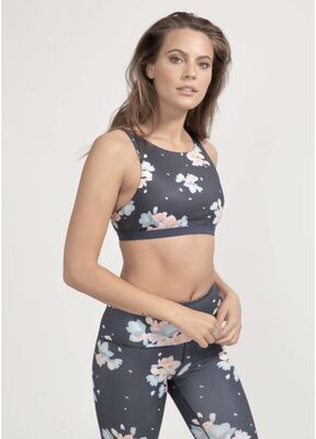 boochen - Sport-BH Meco in Dark Sakura Print