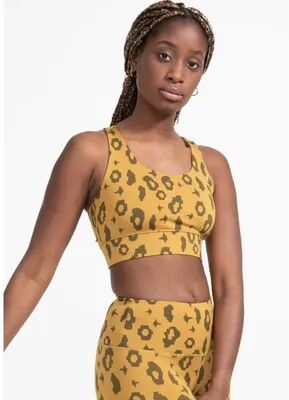 boochen - Sport-BH Ubud in Yellow Leopard