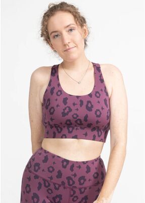 boochen - Sport-BH Ubud in Lila Leopard