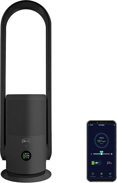 djive Flowmate ARC Portable 2in1 kabelloser Akku-Ventilator & Luftreiniger | Metallic Grey, image 1 of 2