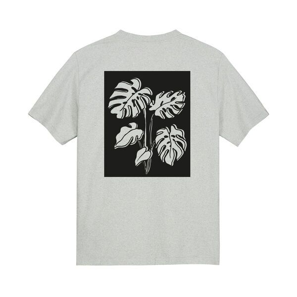 refurbed - Zirkuläres Unisex T-Shirt Monstera Print | grau | Größe XL, image 2 of 2