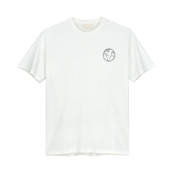 refurbed - Zirkuläres Unisex T-Shirt Earth Print | weiß | Größe XS, image 1 of 2
