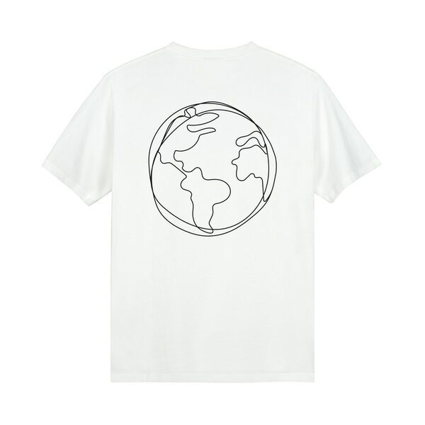 refurbed - Zirkuläres Unisex T-Shirt Earth Print | weiß | Größe XS, image 2 of 2
