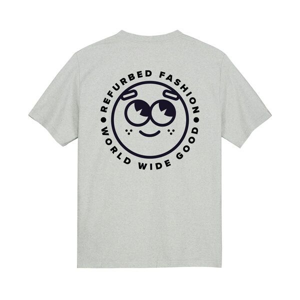 refurbed - Zirkuläres Unisex T-Shirt Happy Print | grau | Größe S, image 2 of 2