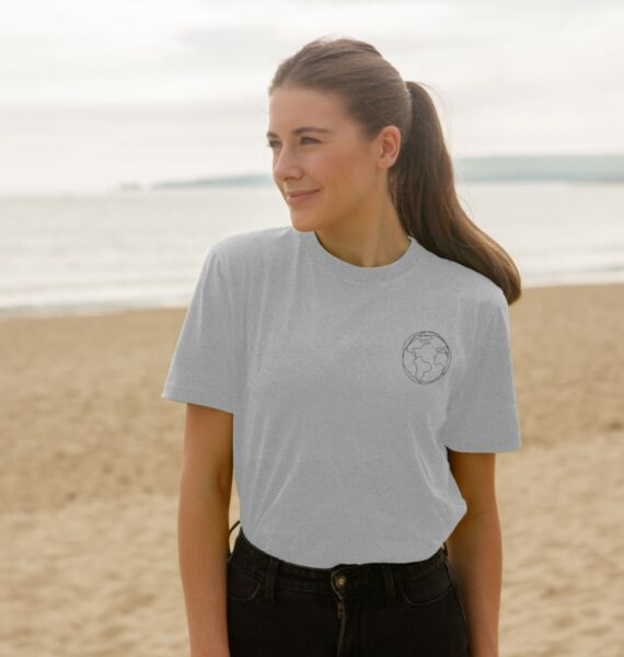 refurbed - Recycelbares Unisex T-Shirt Earth Print | grau | Größe L, image 1 of 4