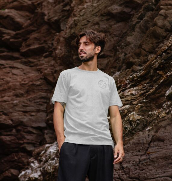 refurbed - Recycelbares Unisex T-Shirt Earth Print | grau | Größe L, image 3 of 4