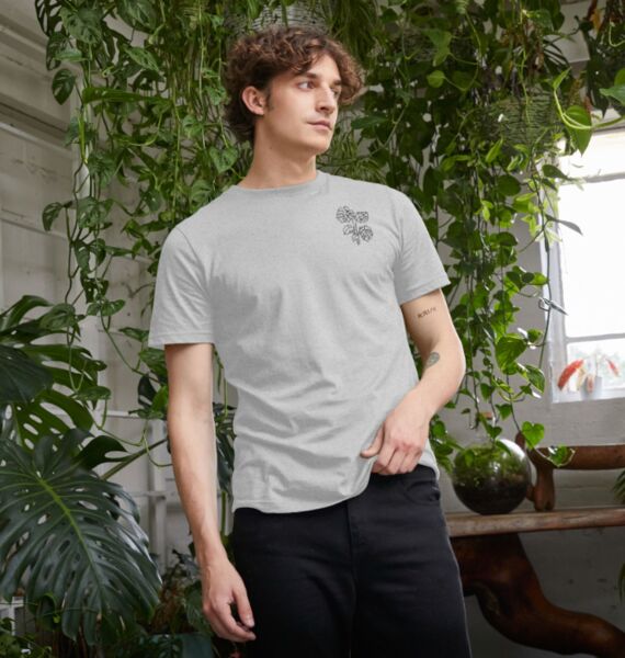 refurbed - Recycelbares Unisex T-Shirt Monstera Print | grau | Größe XXL, image 1 of 4