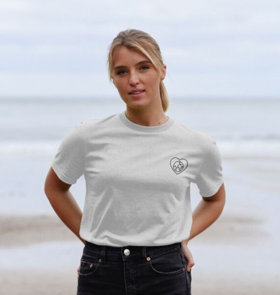 refurbed - Recycelbares Unisex T-Shirt Planet Love Print | grau | Größe S, image 1 of 3