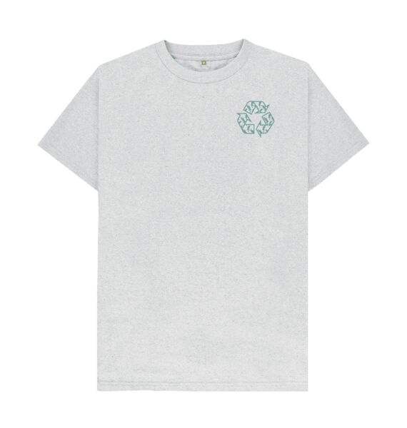 refurbed - Recycelbares Unisex T-Shirt Recycling Print | grau | Größe L, image 2 of 3