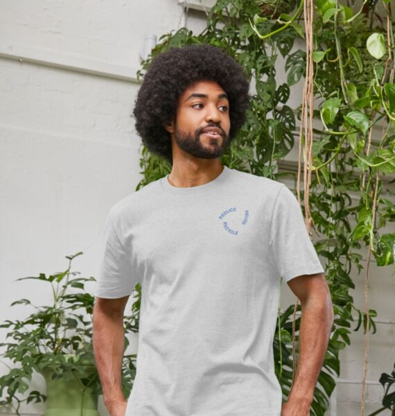 refurbed - Recycelbares Unisex T-Shirt Reduce Print | grau | Größe XXL, image 1 of 4