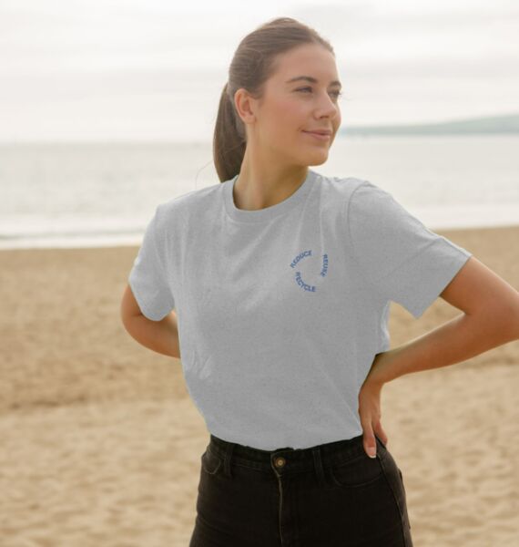 refurbed - Recycelbares Unisex T-Shirt Reduce Print | grau | Größe XXL, image 3 of 4