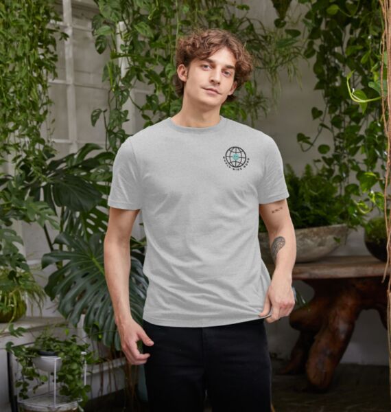 refurbed - Recycelbares Unisex T-Shirt World Wide Good Print | grau | Größe XS, image 3 of 3