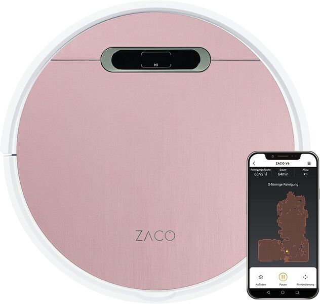 ZACO V6 Staubsaugerroboter mit Wischfunktion | Passion Rose, image 1 of 2